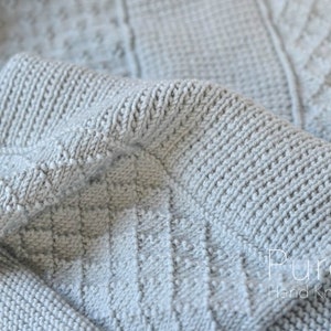 Easy Blanket Knitting Pattern  4 BLANKET SIZES