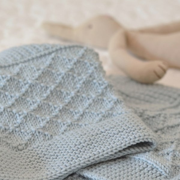 Simple Blanket Knitting Pattern  Jasper Small/Baby Blanket Large Sofa Throw/Afghan