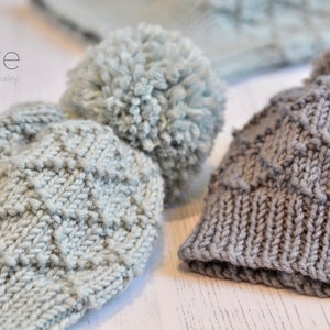 EASY BOBBLE HAT Knitting Pattern Baby Child Adult Jasper image 3