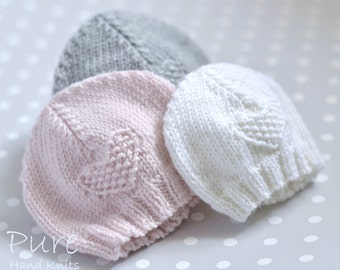 IN THE ROUND andFLAT  Easy Preemie  and Baby hat knitting pattern