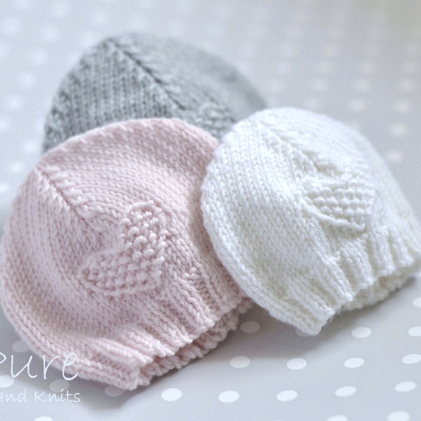 IN DER RUNDEN und FLACHEN einfachen Strickanleitung für Frühchen- und Babymützen