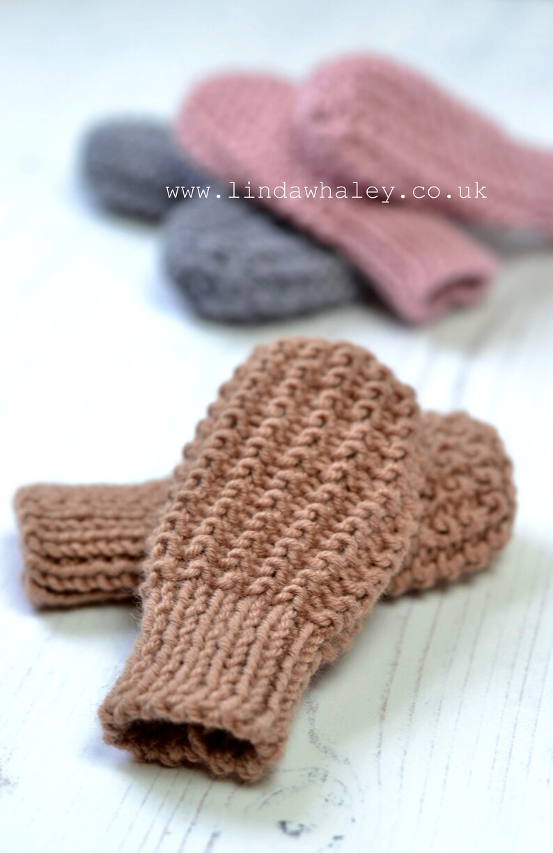 EASY STRICKMUSTER Zeke Baby Mitts 0-12 Monate Bild 4