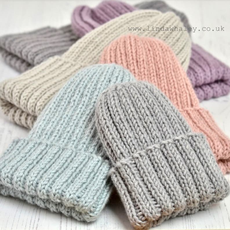 NEW EASY ARAN Knitting Pattern Mikki Simple Rib Hat image 5