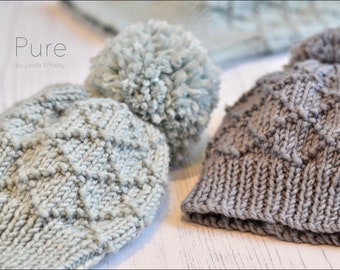 SIMPLE BOBBLE HAT Knitting Pattern Jasper Bobble Hat for Baby Child Adult