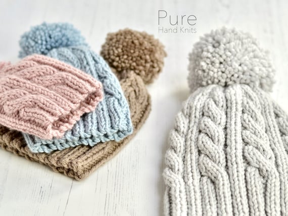 KNITTING PATTERN Oscar CHUNKY Bobble Hat Knitting Pattern - Etsy