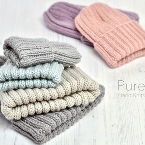 NEW EASY ARAN Knitting Pattern Mikki Simple Rib Hat image 2