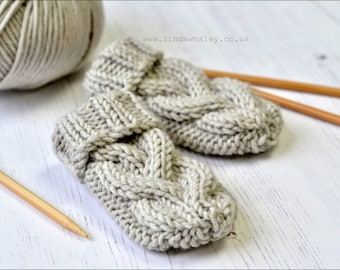 KNITTING PATTERN Nysa ARAN Baby Mitts 0-12 months