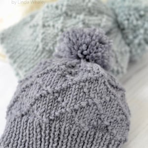 EASY BOBBLE HAT Knitting Pattern Baby Child Adult Jasper image 2