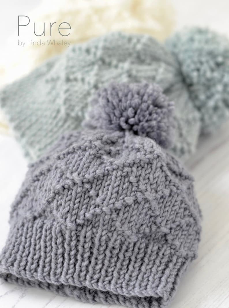 EASY BOBBLE HAT Knitting Pattern Baby Child Adult Jasper image 2