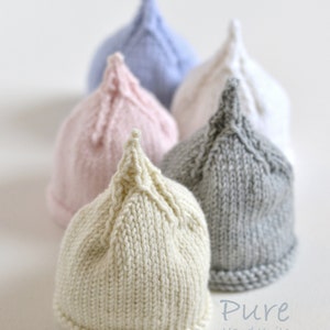 SIMPLE preemie and newborn baby beanie PDF pattern Classic Pixie DK