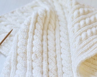 NEW! SIMPLE Cable Blanket Knitting Pattern Eve