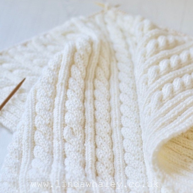 SIMPLE CABLE BLANKET Knitting Pattern Eve - Etsy