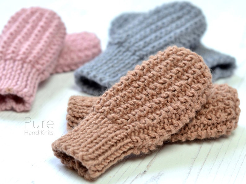 EASY STRICKMUSTER Zeke Baby Mitts 0-12 Monate Bild 1