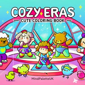 Cozy Eras Cute Coloring Book | Printable Coloring Pages, Kawaii Retro Outfits, Cozy Scenes, Fun Digital Download