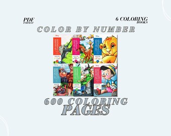 Set di libri da colorare Disney con i numeri (download in PDF)