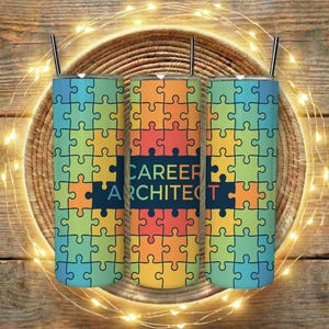 Karriärarkitekt Pussel Tumbler Wrap Sublimeringsdesign 20oz Smal Tumbler DIY Gåva Omedelbar Digital Nedladdning