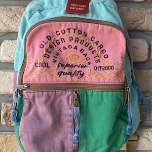 sac à dos en coton au look vintage