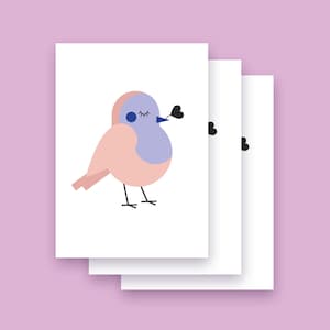 Karte "Vogel" im 3er Set