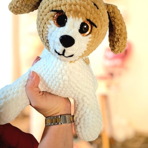 Crochet small puppy, crochet dog plushie, knitted cute dog, boho crochet dog toy, dog lover gift, amigurumi puppy, pet owner gift