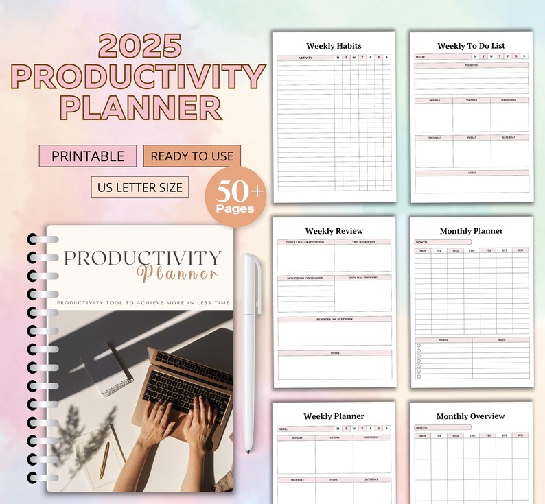 2025 Productivity Planner Printable, Ultimate Life Organizer, Daily ...