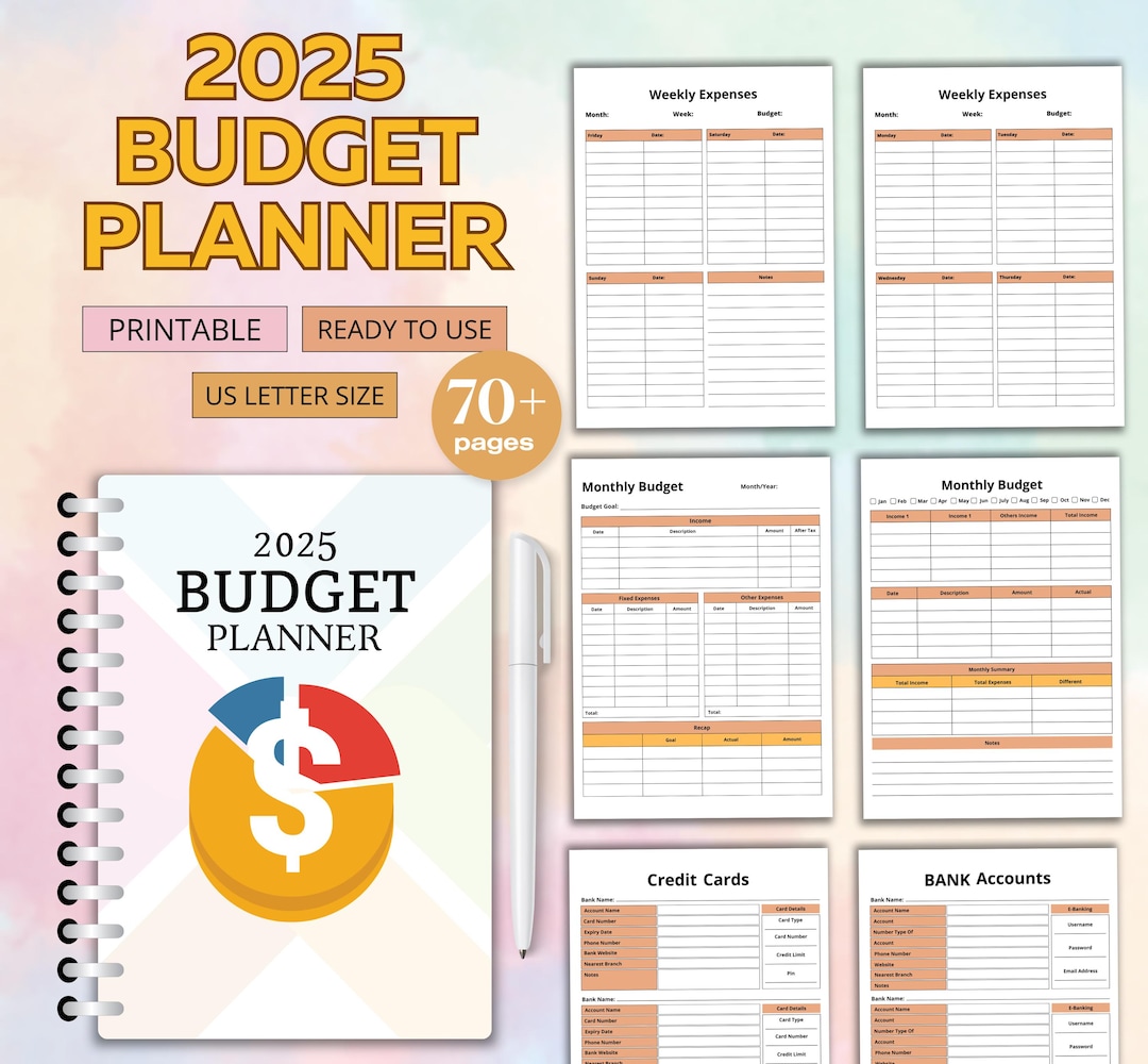 2025 Budget Planner Printable, Finance Tracker, Finance Planner, Income