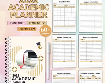 Printable Student Planner Bundle, Study Planner Bundle, Academic Planner, College Planner, High School, Semester Planner, Instant Download
