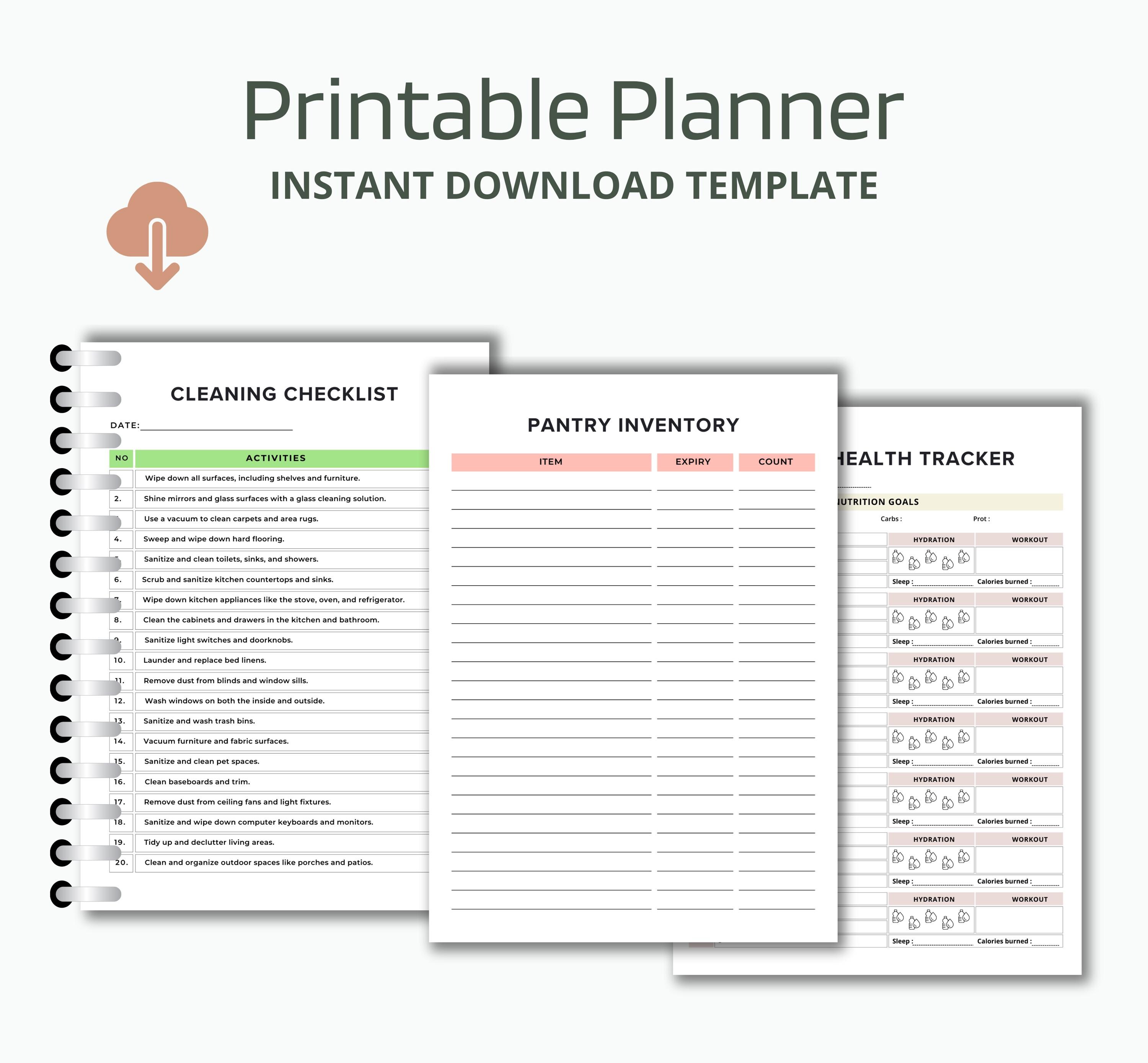 Home Management Binder, Household Planner, Cleaning Checklist, Family ...
