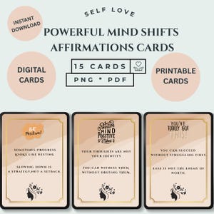 Printable Motivational Quotes -Inspirational Mind Shifts,Positive Affirmations & Mindfulness Digital Cards Deck,Digital Download,Empowerment