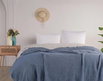 Muslin Living Blanket, 100% Cotton Bedspread King Size