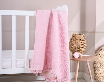 Muslin Swaddle Blanket: Soft, Breathable Baby Throw, Handmade, Organic Cotton.