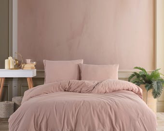 Organic Cotton Stonewashed Duvet Set: Turkish Boho Bed Linens