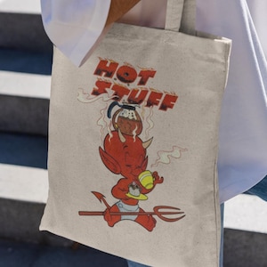 Hot Stuff The Little Devil Tote Bag-torba z grafiką,torba z komiksem vintage,torba z komiksami,torba z komiksami,prezenty z komiksami,gorące rzeczy diabeł komiks