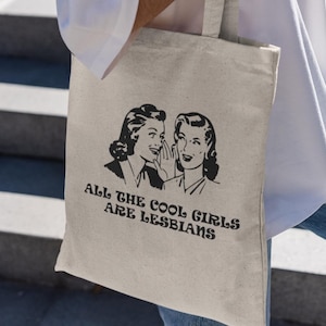 All The Cool Girls Are Lesbians Tote Bag-lesbian tote bag,lgbt tote bags,lgbtq bag,pride tote bag,funny tote bag,lesbian gifts,wlw gifts