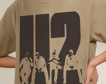 Camiseta de la banda U2 con colores cómodos: estilo rock vintage