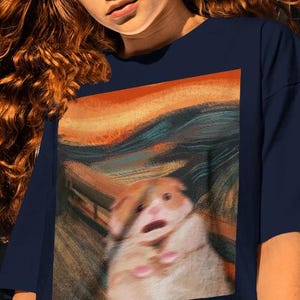 Scared Hamster Shirt-graphic tee,hamster meme shirt,edvard munch shirt,meme sweatshirt,meme hoodie,the scream edvard munch,funny art t shirt