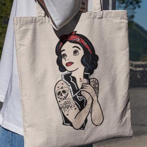Punk Princess Snow White Tote Bag-disney tote bag,disney princess tote bag,disney snow white tote bag,gothic snow white tote bag,gothic gift