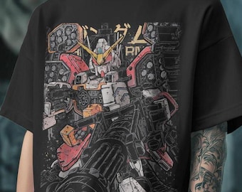 Gundam Grafik Tee: 90er Jahre Anime Roboter Shirt