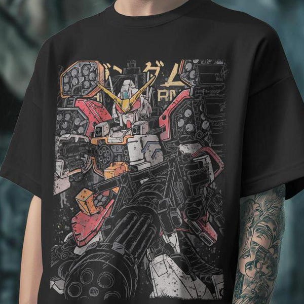 Gundam Graphic Tee: 90s Anime Robot Shirt