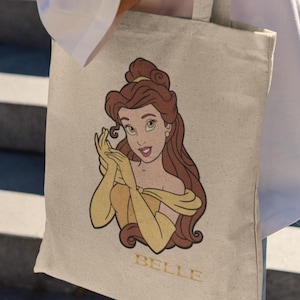 Princess Belle Tote Bag-disney tote bag,disney princess tote bag,disney belle tote bag,disneyland tote bag,beauty and the beast merch,belle