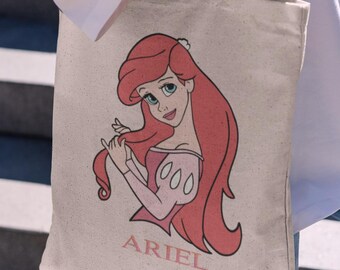 Bolsa de tela de la Princesa Ariel: Regalos de La Sirenita de Disney, lona de algodón