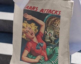 Sacola gráfica Mars Attacks: estampa vintage do filme Alien