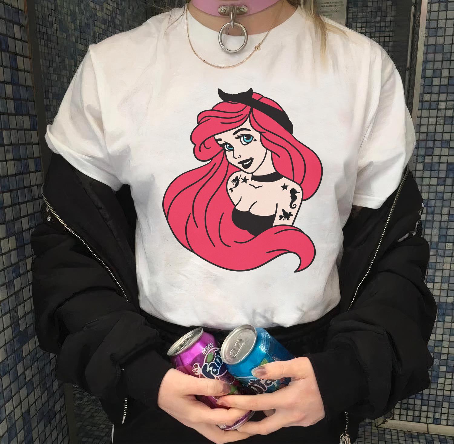 Punk Ariel Cotton Tee - Gothic Mermaid Shirt - Etsy