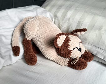 Sleeping Cat Crochet Pattern | Realistic Amigurumi Cat PDF Tutorial | Cute Kitten Plush Toy | Cottagecore Home Decor | Sleeping Toy For Baby