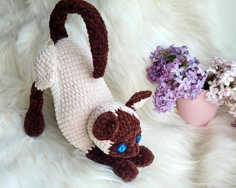 Realistic Cat Crochet Pattern | Amigurumi Siamese Cat | Cat Plushie | Cottagecore Home Decor | Instant PDF Download | Personalized gift