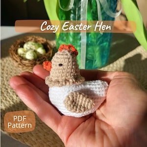 Spring Hen Crochet Pattern | Cozy Easter Home Decor | Mabel Chicken | Easy Crochet Pattern | Cottagecore
