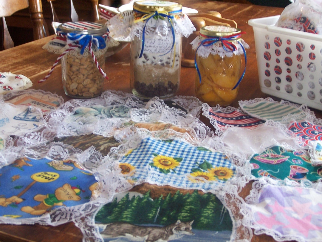 Decorative Canning Jar Lid Covers Set of 12 Assorted Sizes & Etsy