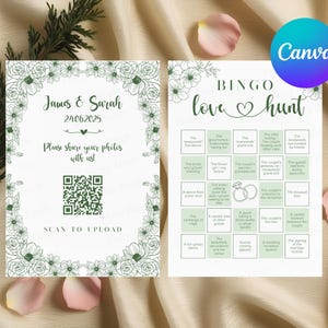 Hochzeitsfoto-Jagd-Bingokarte | Ich Spion Hochzeit Aasfresser Spiel Vorlage | Erfassen Sie die Liebe Gast Bild teilen | Empfang-Party druckbare