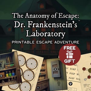 Printable Escape Room Game: Escape Dr. Frankenstein&#39;s Lab | Interactive Logic Challenge for Adult Game Night | US Letter size and A4 size