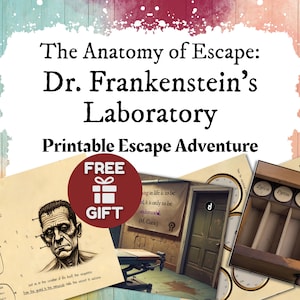 Printable Escape Room Game: Escape Dr. Frankenstein&#39;s Lab | Interactive Logic Challenge for Adult Game Night | US Letter size and A4 size