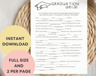 Graduation Mad Libs Game: Class of 2025 Partyaktivität (druckbare PDF)